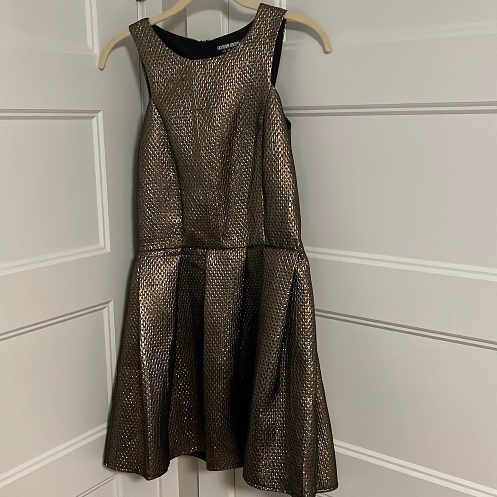 Metallic gold gladiator-like dress to mid thigh in size small/6